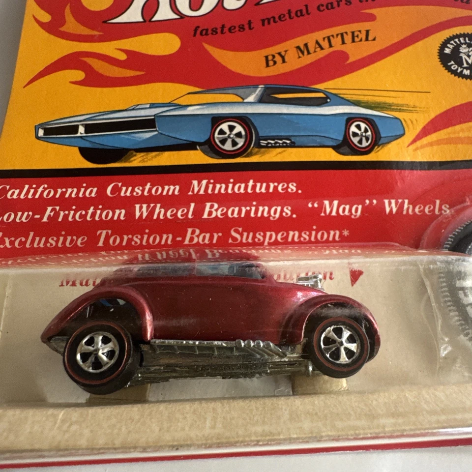 1968 Hot Wheels Custom Volkswagen Redline Spectraflame Red ORIGINAL BLISTER - Image 2 of 4