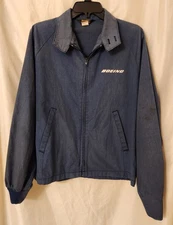 Swingster Jacket Men’s Large USA Navy Windbreaker 80s Full Zip Vintage Boeing