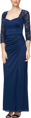 Alex Evenings Dress Long Embroidered Lace Sweetheart Petite sz 14 P NEW NWOT AE4