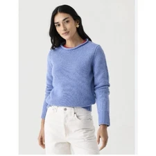Alex Mill Jaime Merino Wool Sweater Womens Size L Cornflower Blue Roll Neck