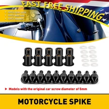 NEW Black Windscreen Motorcycle Windshield Kit Spike screen Wind Screw Bolt 10x