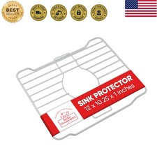 Small White Sink Protector for Kitchen Sink, Metal Grid Mat Fits Compact Sing...