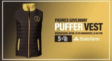 🟫🟨 *SIZE LARGE* San Diego Padres Puffer Vest SGA 4/15/26 