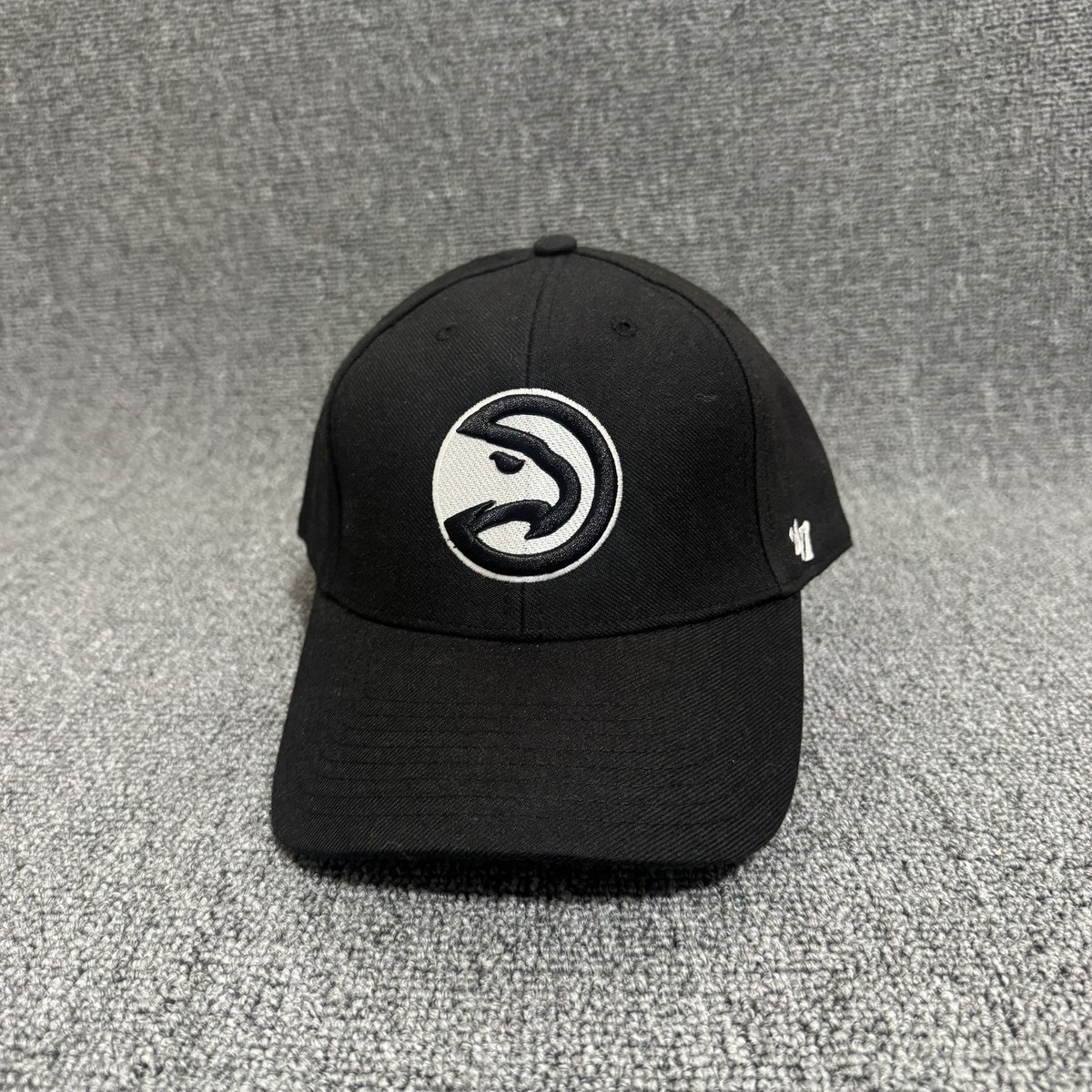 '47 Brand Atlanta Hawks Baseball Cap Strapback Black Adjustable NBA Hat