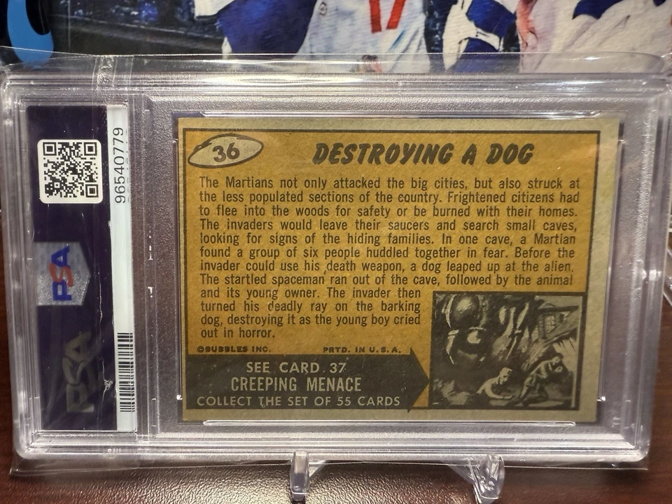 1962 Topps Mars Attacks #36 "Destroying a Dog"  PSA 6 Retro Vintage Graded LOOK! - Image 3 of 3