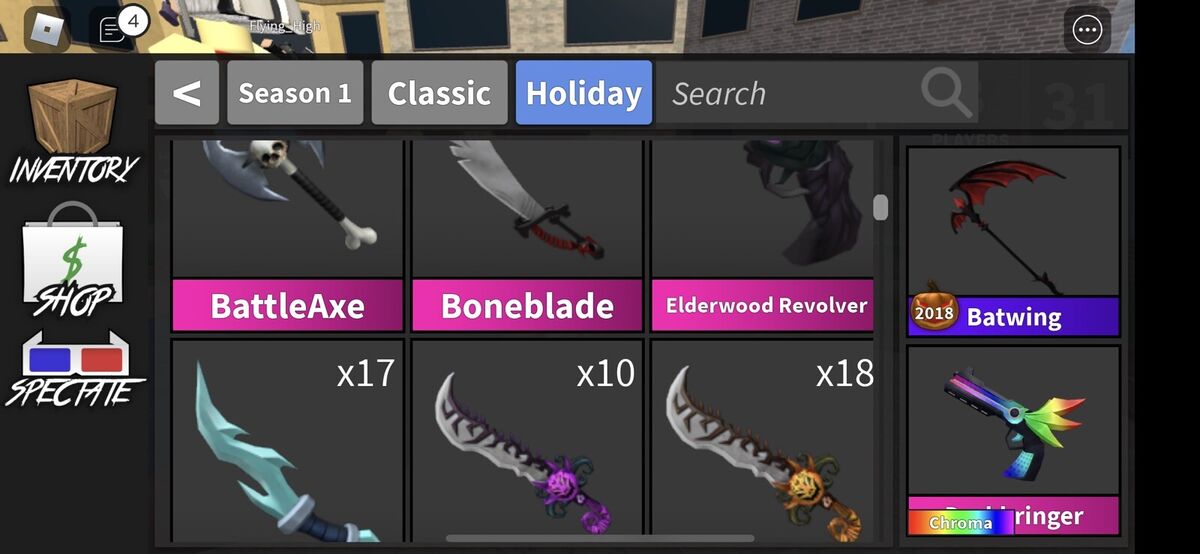 Batwing Knife 2018, Trade Roblox Murder Mystery 2 (MM2) Items