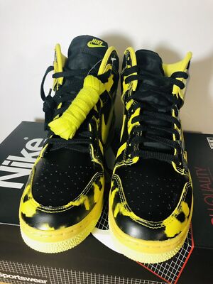 Size 5 - Nike Dunk High 1985 SP Yellow Acid Wash Black Yellow