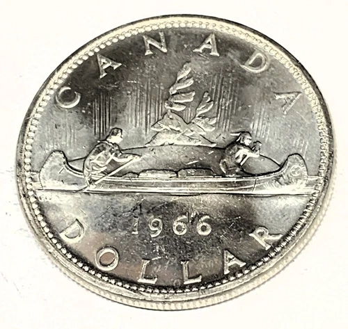 # C8908    CANADA  SILVER   DOLLAR   COIN,    1966  Unc.