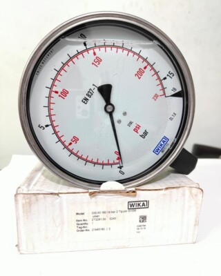 WIKA EN 837-1 0 TO 230 PSI 0 TO 16 BAR PRESSURE GAUGE