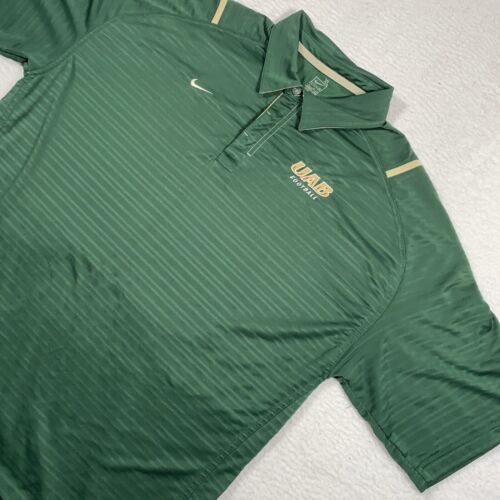 Nike UAB Blazers Polo Men XL Green Football Logo Active Collar Performance Shirt