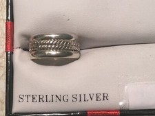 Vintage Sterling Silver 925 RING Detailed WOVEN Band size 7