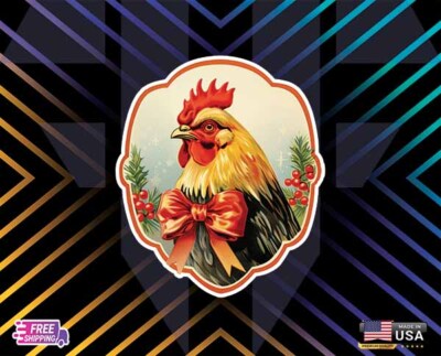 ROOSTER PORTRAIT DECAL STICKER US USA MAP FREE GIFT VINYL  CUSTOM SIZE DM ME