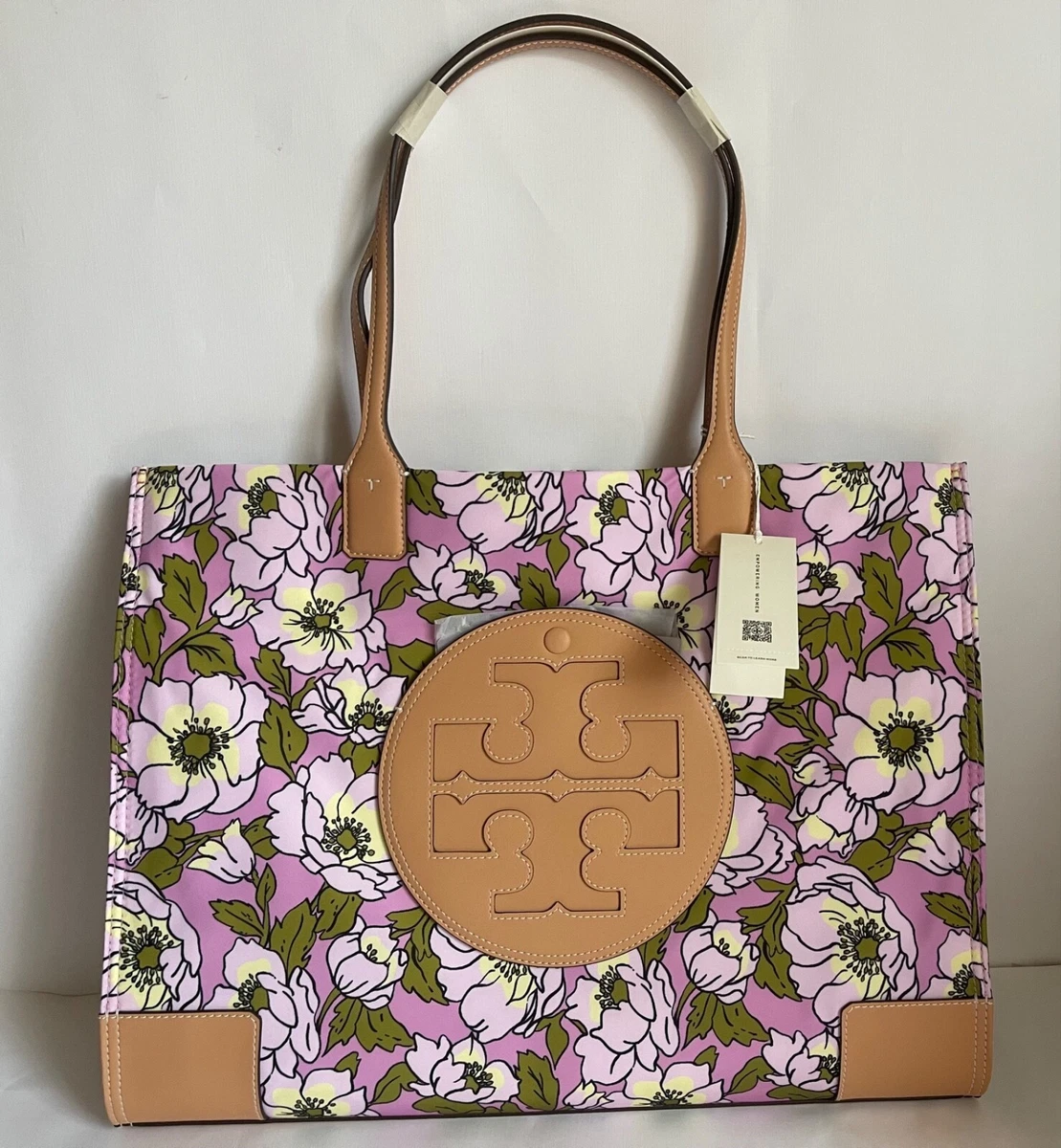 TORY BURCH Women's Ella Patent Tote Bag Floral Print, Women's