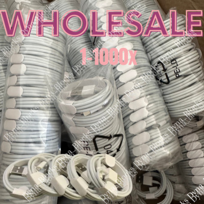 1-1000 Lot USB Charger Cable Cord For Apple iPhone 7 8 XR XS 11 12 13 14 Pro Max