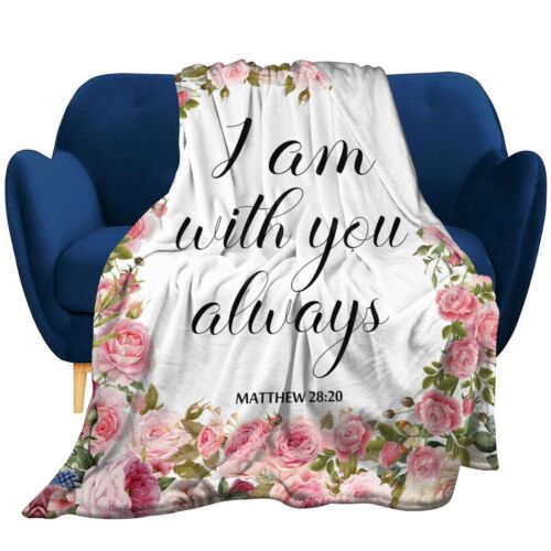 Christian Inspirational Throw Blanket–Bible Verse & Prayers,Soft Flannel 40"x50"