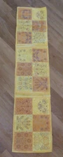 TABLE RUNNER YELLOW PEACH MACHINE EMBROIDERED BY LOCAL SEWIST 54 X 12.5 INCHES