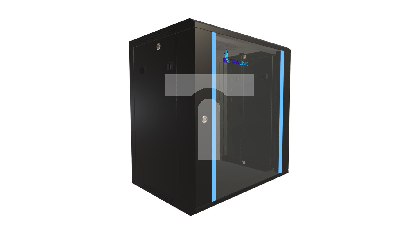 Wall-mounted rack cabinet Extralink 12U 600x450 Black /T2UK