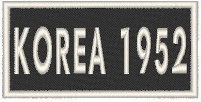 KOREA 1952  Embroidery Iron-On Patch Biker Emblem White Merrow Border