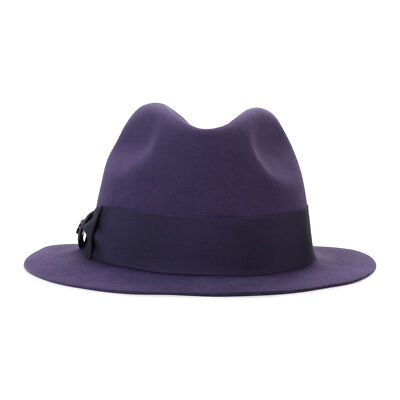 NWT LORO PIANA CASHMERE BRIM DARK PURPLE HAT SIZE M $825