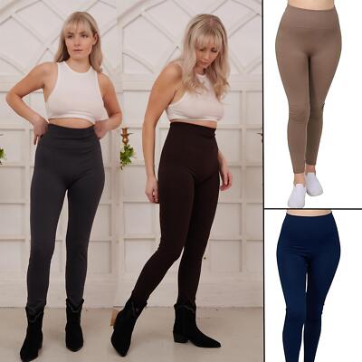 Damen High Waist Leggings Bauch Kontrolle Yoga Fitness Stretch Sport Hose Paket