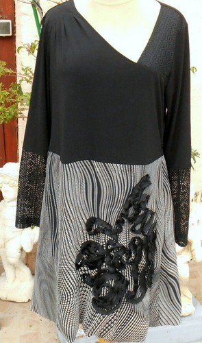 Robe La Mode Est à Vous - Modèle Cupide Taille 34/36 | Noire, Manches Longues, En Coton Mélangé