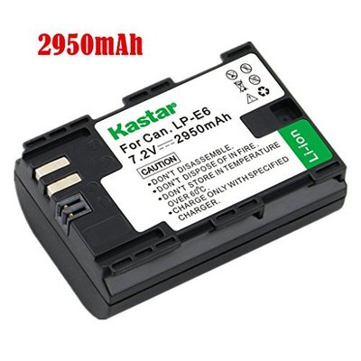 1x Kastar Battery for Canon LP-E6 EOS 6D 7D 7D Mark II 60D 60Da 70D 80D XC10