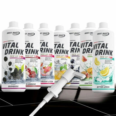 Best Body Nutrition Getränkekonzentrat Sirup Low Carb ohne oder mit Dosierpumpe