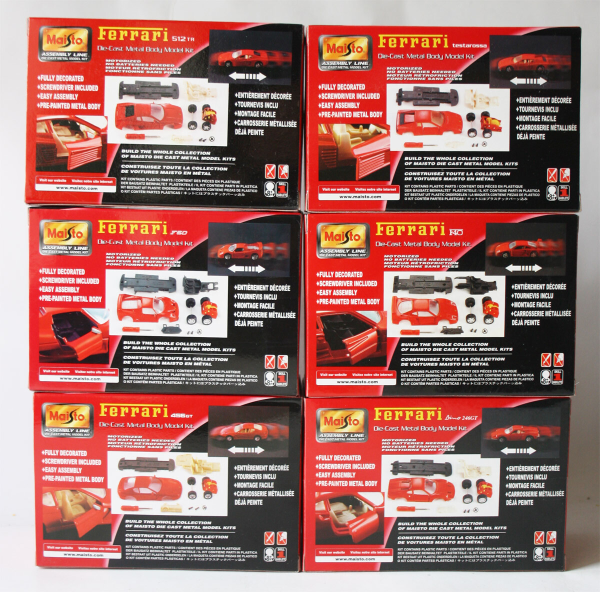 Maisto Ferrari Model Kit 6個セット Maisto Ferrari Model Kit 6個セット FERRARI & LAMBORGHINI LOT