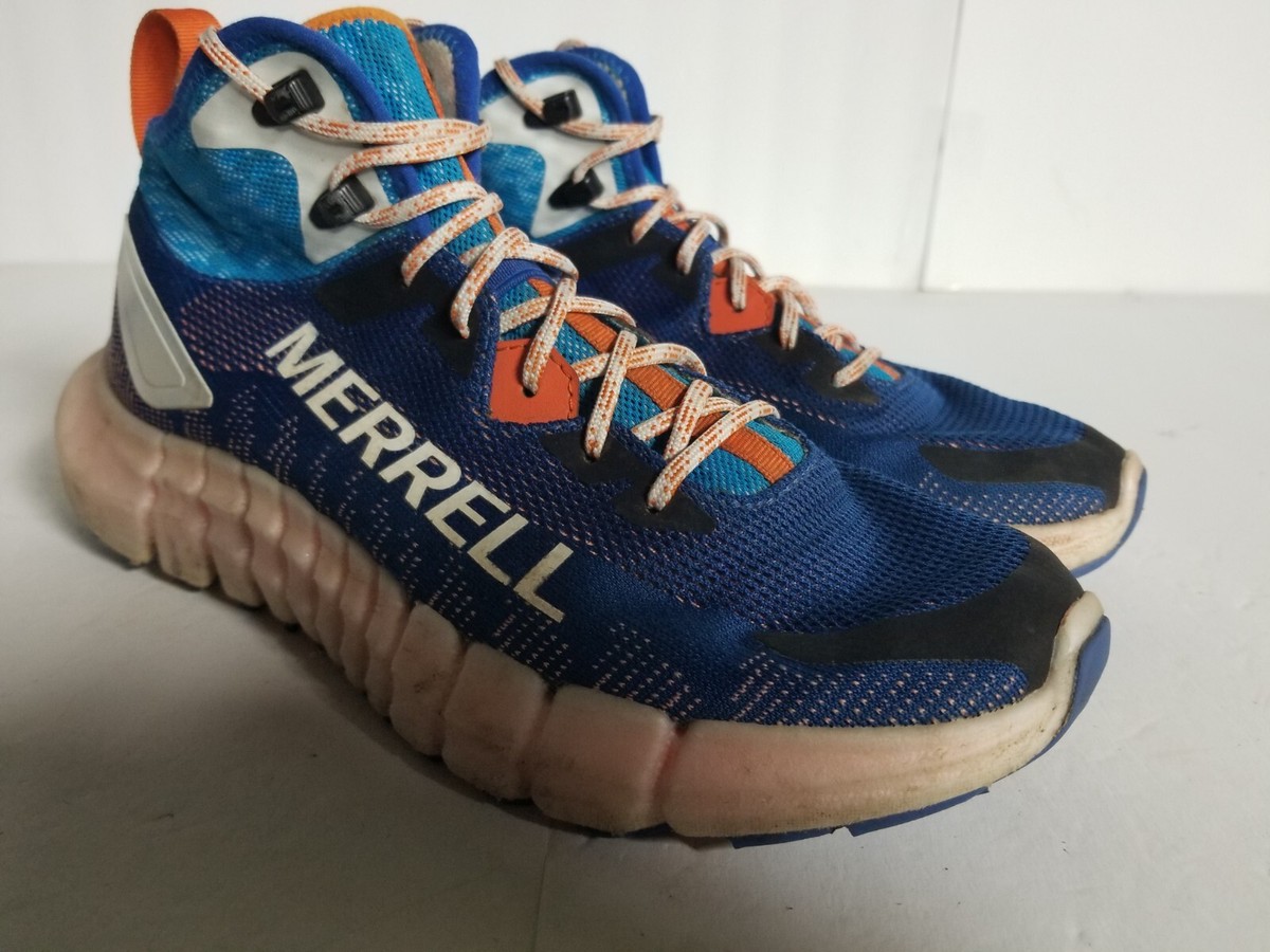 Merrell Sneakers Boot Mens Size 9 Sample Ankle Blue Orange