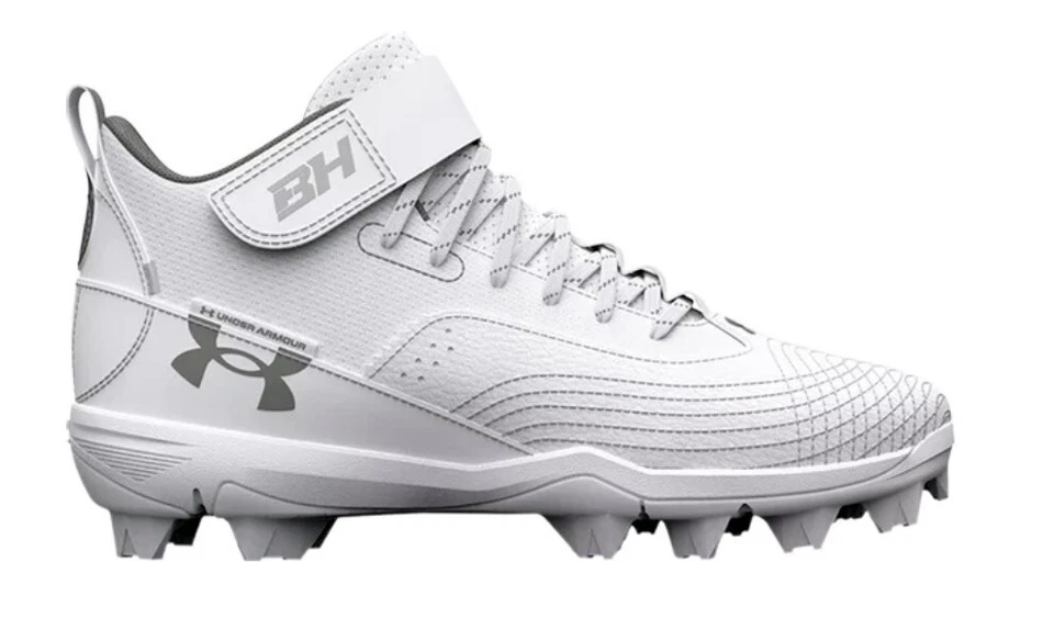 Botines de béisbol Under Armour Harper 7 Mid RM jóvenes niños blancos # 3025598 Foto 2 de 2