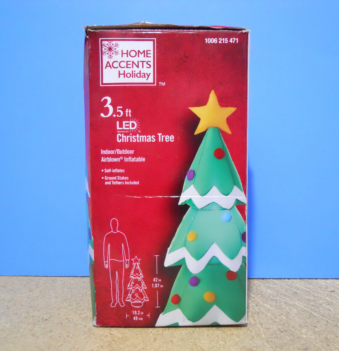 A Home Accents Holiday 3.5 FT LED LIT CHRISTMAS TREE AIRBLOWN
