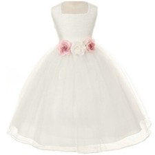 WHITE Size 6 Flower Girl Dress for Special Occasions Bridesmaid Party Birthday