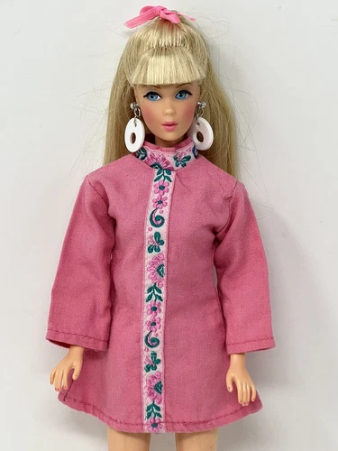 Vintage Peggy Ann ? Clone Barbie Doll Clothes Outfit PINK Tunic MINI DRESS
