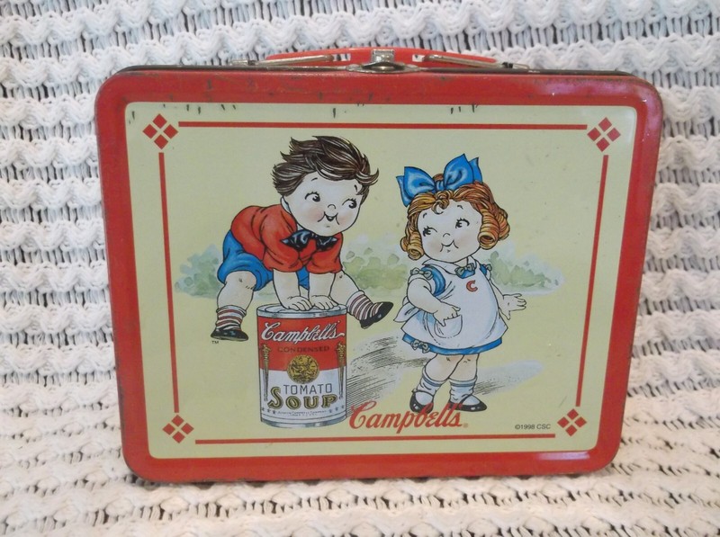 Vintage 1998 Campbell's Tomato Soup Jack & Jill Metal Lunch Box