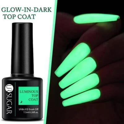 Glow In The Dark No Wipe Top Coat Luminous Night UV/LED Nail Gel Polish UR SUGAR