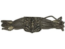 Accessocraft Silver Large Medieval Revival Repousse Vtg Chain Belt 27.5 Waist