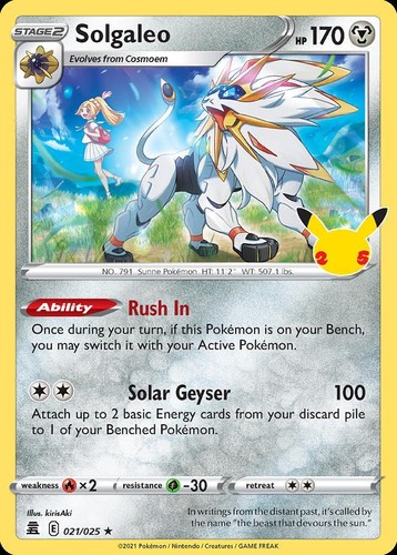 Pokemon Solgaleo (21/27) Celebrations LP HOLO