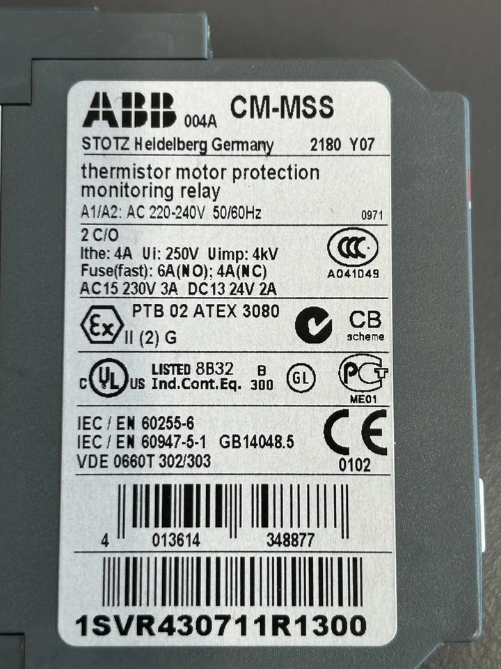 ABB CM-MSS Thermistor Motor Protection Monitoring Relay 1SVR430711R1300 - Bild 3 von 4