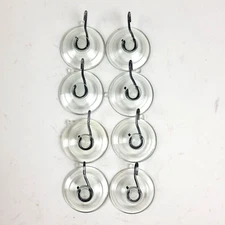 8x All Purpose 1-3/4 inch Suction Cups with Hook  8 Hooks