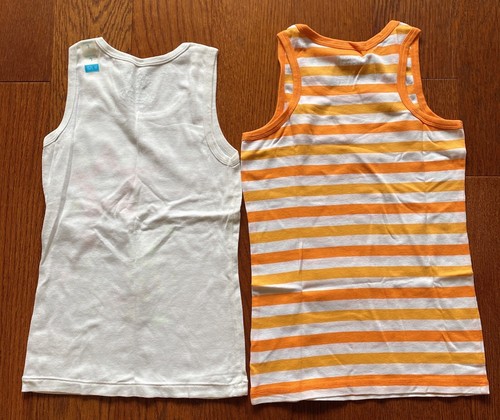 NWT 2*The Children’s Place Girl’s L Orange Striped and Colorful Stars Tank Top - Picture 2 of 4
