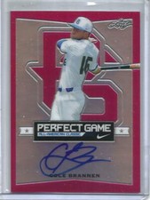 Cole Brannen 2016 Leaf Perfect Game Pink Refractor Autograph #14/20
