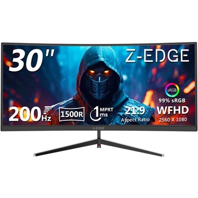 Z-Edge 30-inch Curved Gaming Monitor, 200Hz Refresh Rate, 21:9