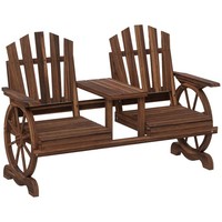 2-Sitzer Gartenbank Holz, Wetterfest Sitzbank, GartenmöBel Mit Schirmloch