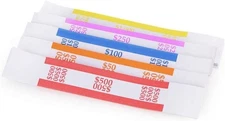 L LIKED Pack of 250 Currency Band Bundles Self Sealing Straps Bands... 
