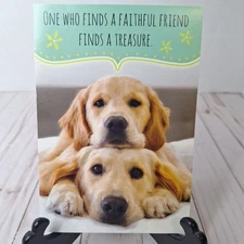 Friendship Greeting Card Faithful Friend Golden Retriever Dog Unused w/ Env