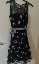 NEW Laura Ashley Navy Floral Party Dress Size10 Cocktail Embroidered Layered Net