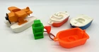 New ListingVtg Fisher Price Little People Orange Sea Plane Floating Gas Pump & 3 Boats
