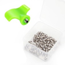 50 Pcs Steel Track Shoe Spikes Replacements with Spike Wrench Assorted Size