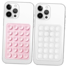 2 Pack Silicone Suction Phone Case Mount, Non Slip Sticky Phone Grip