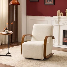 360° Rotation Swivel Accent Chair Armchair Arm Reading Side Chair Solid Wood